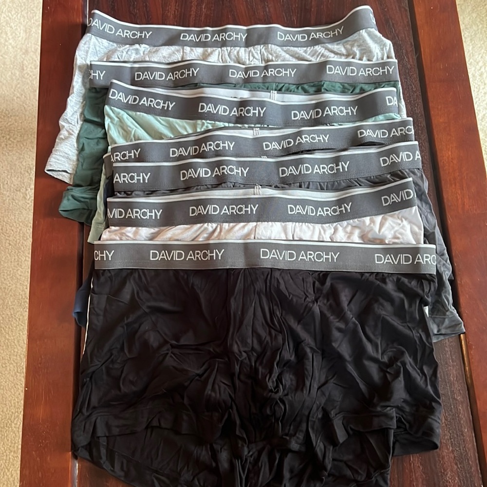 David Archy Bamboo/Rayon Trunks -Medium Bundle of 7
